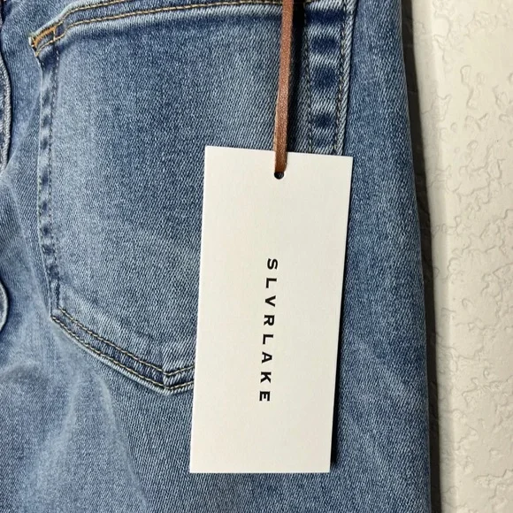 SLVRLAKE Denim Roxy Jeans in Love to Burn Wash High Rise Straight Size 30.